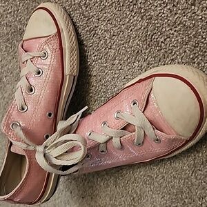Pink Sparkly All Star Sneakers #A8